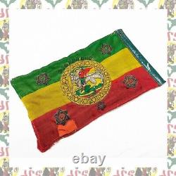 Very rare Haile Selassie I Imperial double-sided embroidered car flag