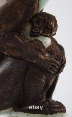 Very rare Jeanne Grut for Royal Copenhagen, Monkey with young number 4647