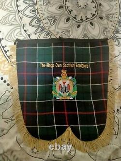 Very rare Kings own scottish borderers Pipe Banner with royal regiment on back