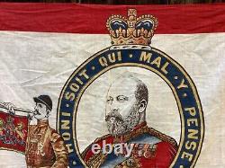 Very rare Original 1901 king Edward 7th royal coronation linen flag 91-82cm