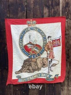 Very rare Original 1901 king Edward 7th royal coronation linen flag 91-82cm