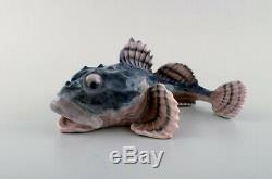 Very rare Royal Copenhagen Art Nouveau Fish Sculpin # 371