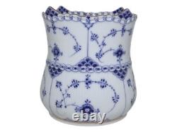 Very rare Royal Copenhagen Blue Fluted Full Lace with gold edge, vase