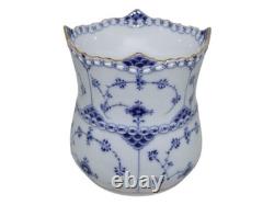 Very rare Royal Copenhagen Blue Fluted Full Lace with gold edge, vase