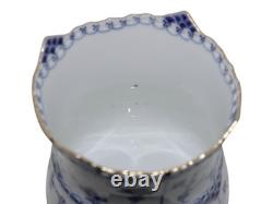 Very rare Royal Copenhagen Blue Fluted Full Lace with gold edge, vase