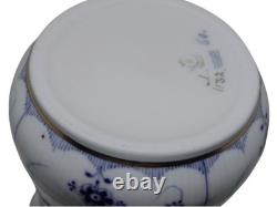 Very rare Royal Copenhagen Blue Fluted Full Lace with gold edge, vase