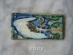 Very rare Royal Delft Cloisonne tile, bird/reiger, animal 1920 porceleyne fles