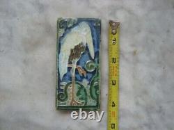 Very rare Royal Delft Cloisonne tile, bird/reiger, animal 1920 porceleyne fles