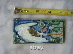 Very rare Royal Delft Cloisonne tile, bird/reiger, animal 1920 porceleyne fles