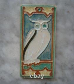 Very rare Royal Delft Cloisonne tile, owl, uil, animal 1920 porceleyne fles