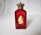Very rare Victorian commemorative silver-mounted cranberry glass scent bottle