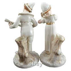 Very rare, antique Royal Worcester figures, James Hadley, musicians, 1885
