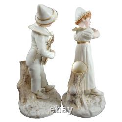 Very rare, antique Royal Worcester figures, James Hadley, musicians, 1885
