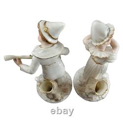 Very rare, antique Royal Worcester figures, James Hadley, musicians, 1885