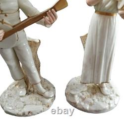 Very rare, antique Royal Worcester figures, James Hadley, musicians, 1885