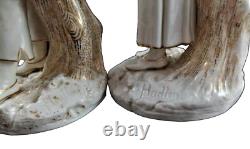 Very rare, antique Royal Worcester figures, James Hadley, musicians, 1885