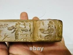 Very rare carved royal king caravan hunting stone intaglio unique relief 100 BC