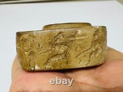 Very rare carved royal king caravan hunting stone intaglio unique relief 100 BC