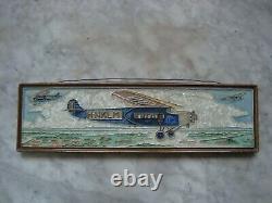 Very rare large Royal Delft Cloisonne tile, plain, fokker, porceleyne fles 1927