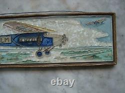 Very rare large Royal Delft Cloisonne tile, plain, fokker, porceleyne fles 1927