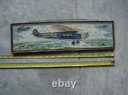 Very rare large Royal Delft Cloisonne tile, plain, fokker, porceleyne fles 1927