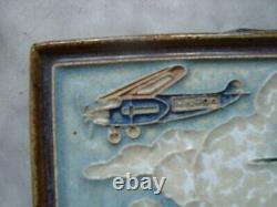 Very rare large Royal Delft Cloisonne tile, plain, fokker, porceleyne fles 1927