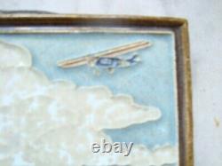 Very rare large Royal Delft Cloisonne tile, plain, fokker, porceleyne fles 1927