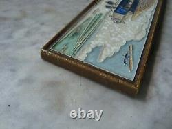 Very rare large Royal Delft Cloisonne tile, plain, fokker, porceleyne fles 1927