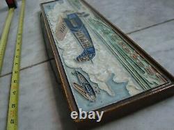 Very rare large Royal Delft Cloisonne tile, plain, fokker, porceleyne fles 1927