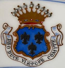 Very rare porcelain plate ROYAL HOUSE OF FRANCE COAT OF ARMS BOURBON, 1900 -1