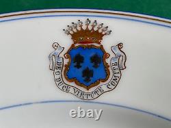 Very rare porcelain plate ROYAL HOUSE OF FRANCE COAT OF ARMS BOURBON, 1900 -3