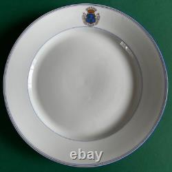 Very rare porcelain plate ROYAL HOUSE OF FRANCE COAT OF ARMS BOURBON, 1900 -4