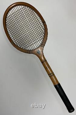 Vintage 1937 Grays of Cambridge Royal Blue, very rare wooden tennis racquet