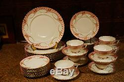 Vintage 1940s NEW & UNUSED Royal Tettau YVONNE PINK China/37 PcsVERY RARE