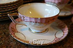 Vintage 1940s NEW & UNUSED Royal Tettau YVONNE PINK China/37 PcsVERY RARE