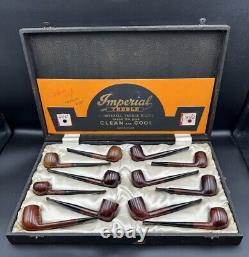 Vintage 1950's'Imperial Treble' Tobacconist Pipe display & 12 Pipes- Very Rare