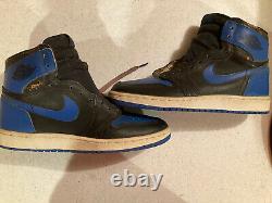 Vintage 1985 Nike Air Jordan 1 Royal Blue and Black Very Rare Never Worn Size 11