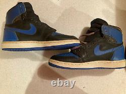Vintage 1985 Nike Air Jordan 1 Royal Blue and Black Very Rare Never Worn Size 11