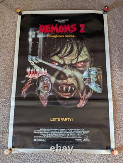 Vintage 1987 DEMONS 2 MOVIE HORROR THRILLER POSTER 27x 41 VERY RARE