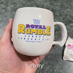 Vintage 1990 Royal Rumble Coffee / Tea Mug with Hot Chocolate Packet VERY RARE