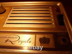 Vintage Courier Royale Tube Type Cb Base Radio Very Rare With Stock Microphone