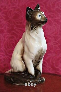 Vintage Large Very Rare'Royal Dux' Porcelain Cat Figurine