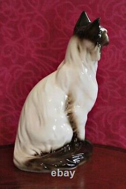 Vintage Large Very Rare'Royal Dux' Porcelain Cat Figurine