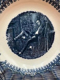 Vintage RARE Very Unusual Royal China Blue & White Abraham Lincoln Ashtray 6