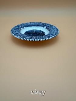 Vintage RARE Very Unusual Royal China Blue & White Abraham Lincoln Ashtray 6