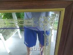 Vintage Rare Very Large Crown Royal Mirror Hard Wood Framed made in USA