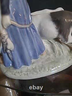 Vintage Royal Copenhagen Girl with Goats Figurine 9 #694 Very Rare