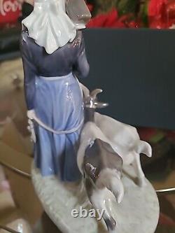 Vintage Royal Copenhagen Girl with Goats Figurine 9 #694 Very Rare