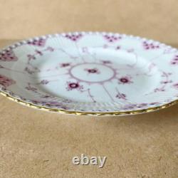 Vintage Royal Copenhagen Gold-Plated Burgundy Full Lace 19.5cm Very Rare