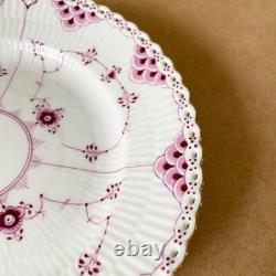 Vintage Royal Copenhagen Gold-Plated Burgundy Full Lace 19.5cm Very Rare